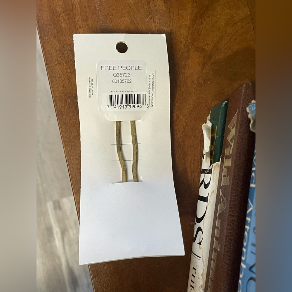 NWT Free People Gold Metal + Turquoise Western Bohemian Large Hair Clip Pin - Picture 6 of 11
